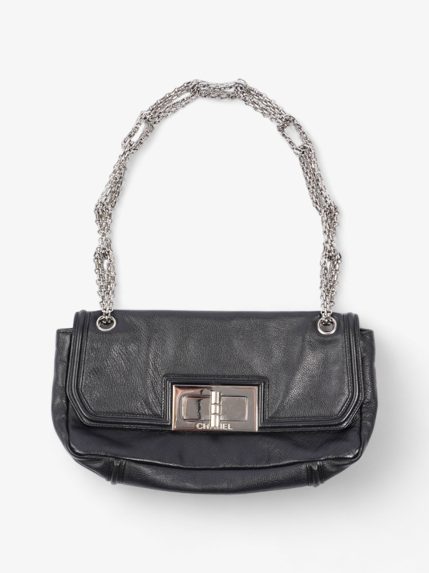Chanel Mademoiselle Lock Flap Black Leather Rovelle Bags