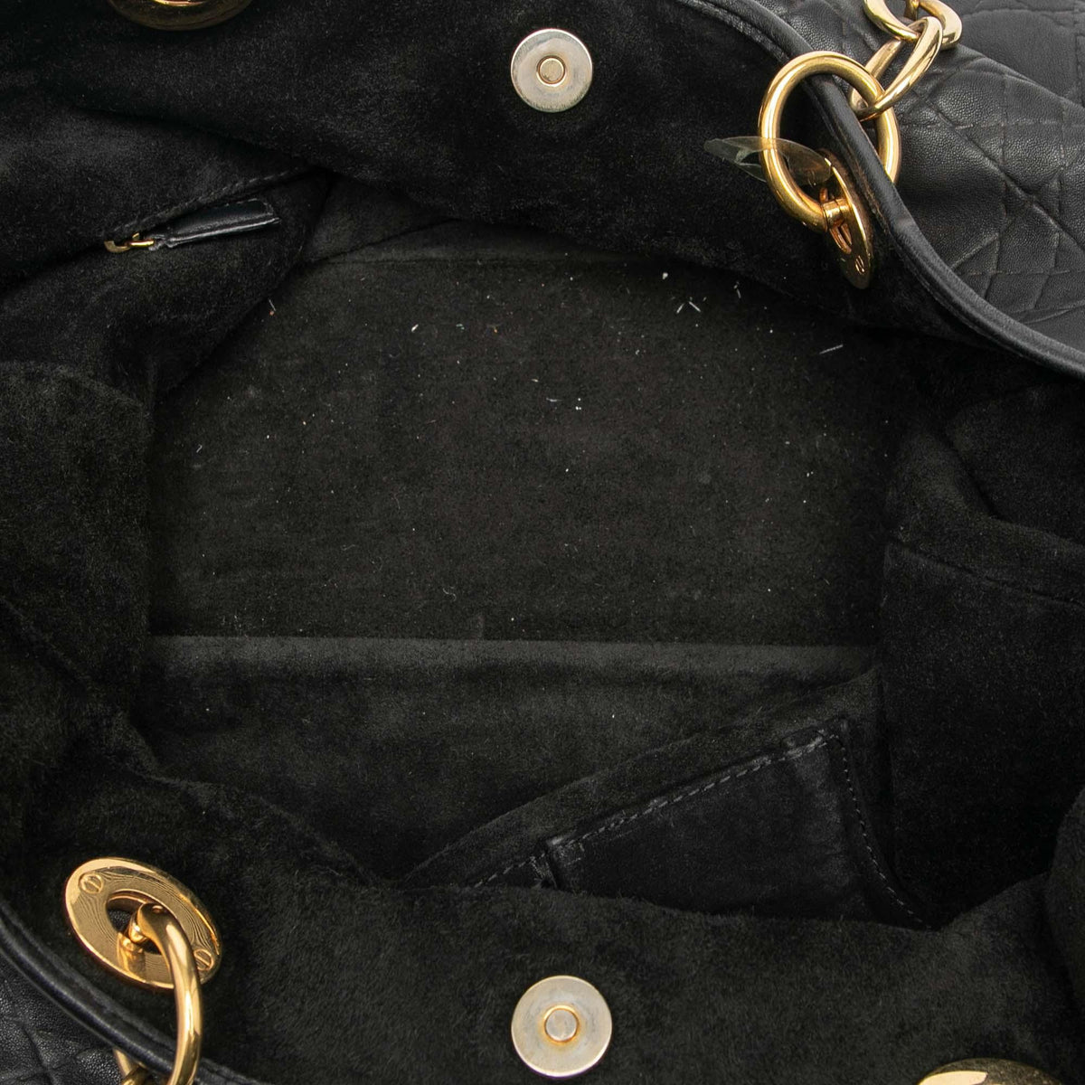 Black Dior Large Lambskin Cannage Lady Dior Soft Shopping Tote Rovelle Bags