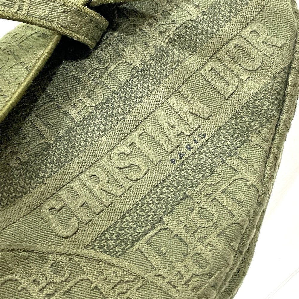 Christian Dior Handbag canvas khaki Oblique SADDLE saddle bag embroidered Women Rovelle Bags