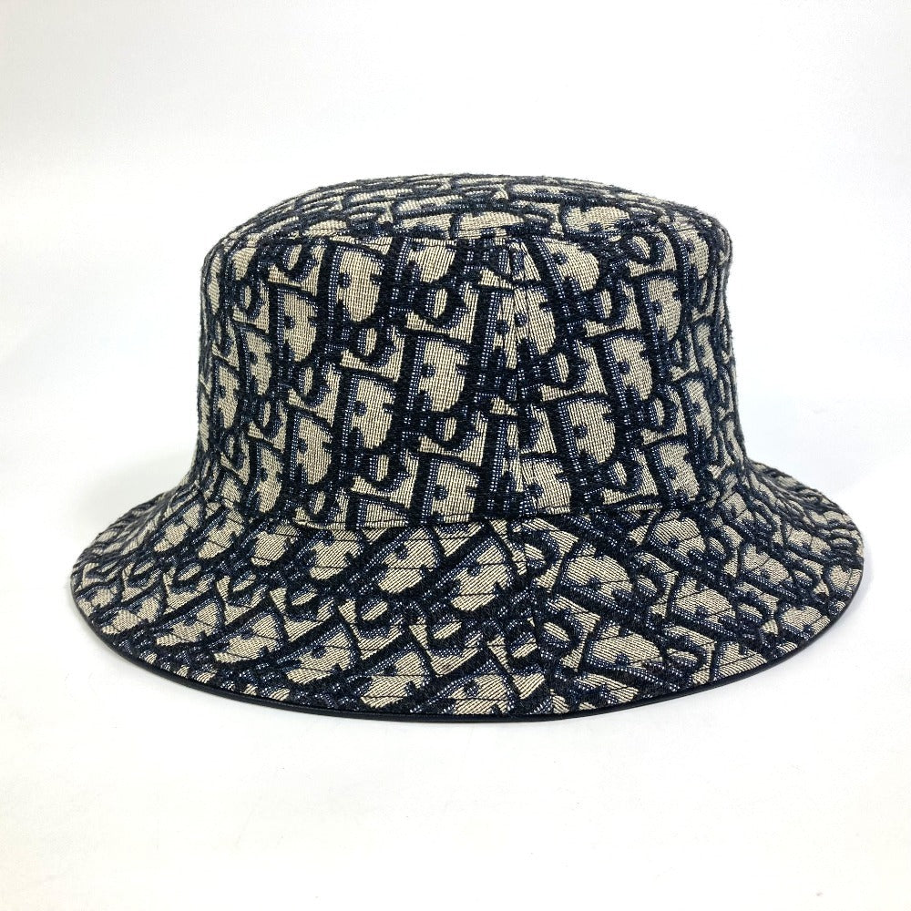 Christian Dior hat 113C907A4502 Canvas / leather Navy Oblique Bucket Women M Rovelle Bags