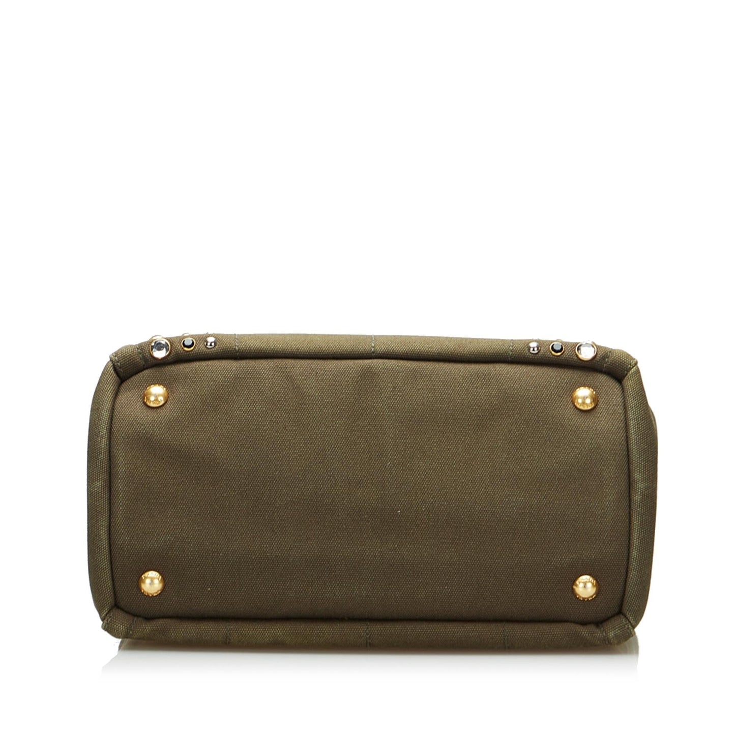 Prada Canapa Studded Satchel Rovelle Bags