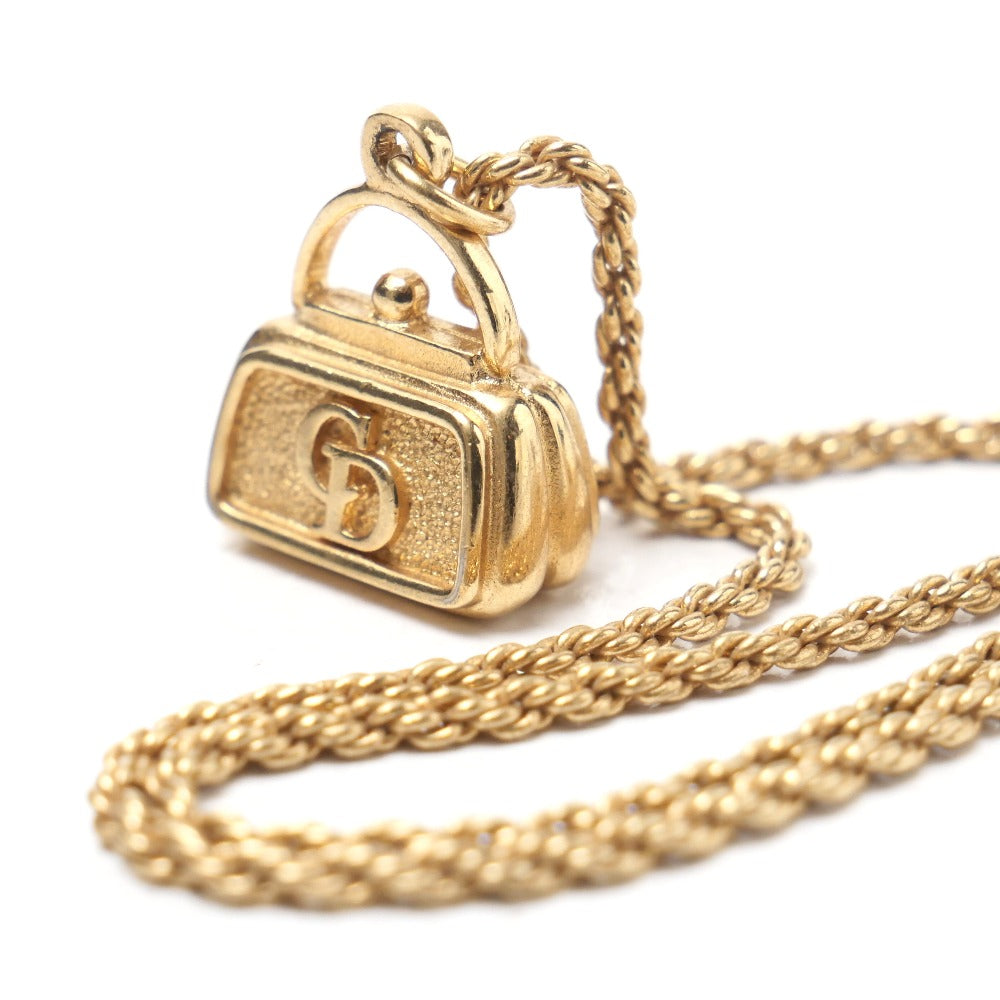 Christian Dior Necklace Gold Plated gold Bag Charm Necklace Women Rovelle Bags