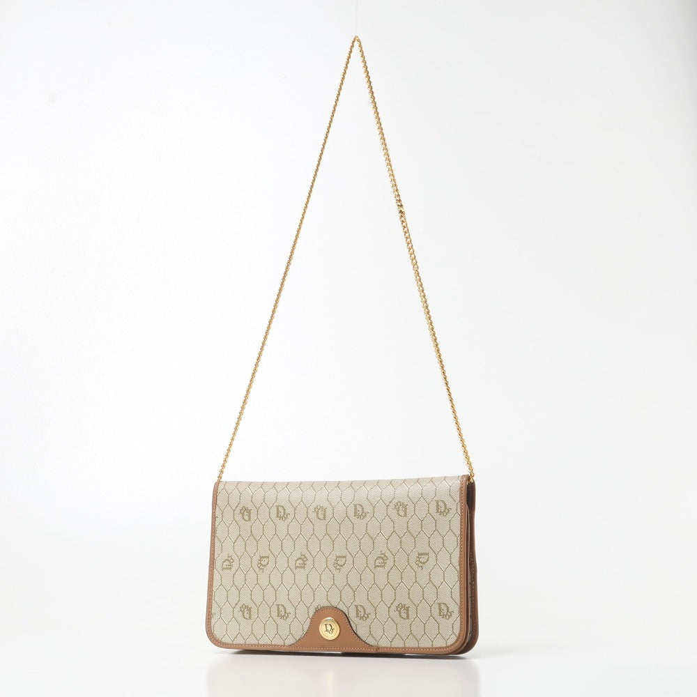 Christian Dior Shoulder Bag PVC leather Brown Gold Chain Rovelle Bags