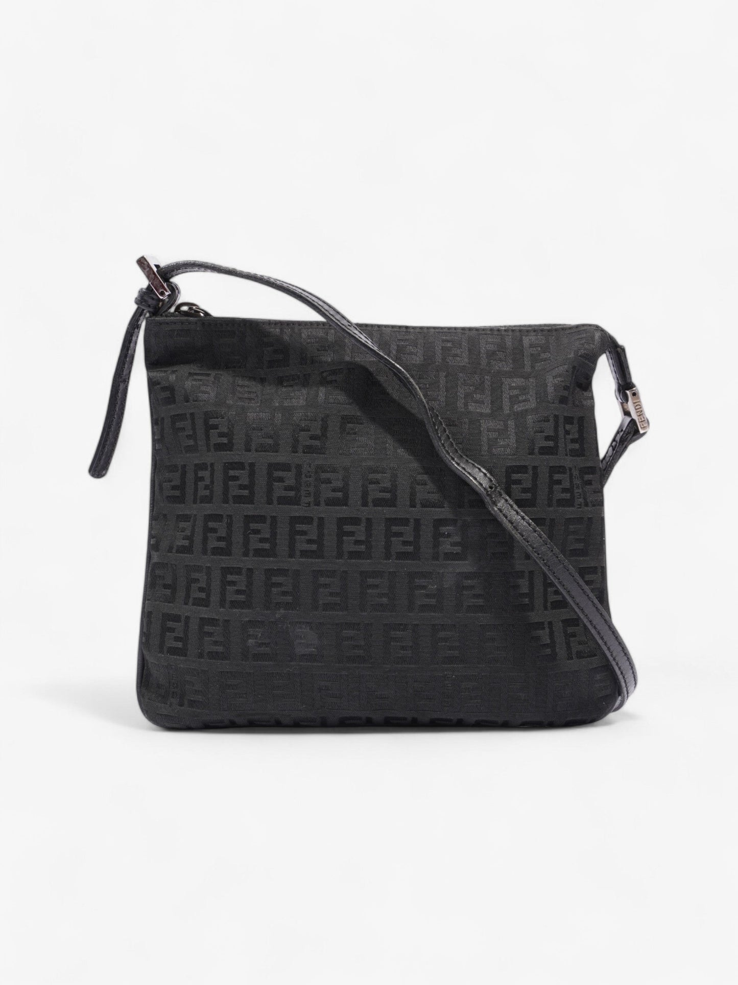 Fendi FF Zucchino Black Canvas Rovelle Bags