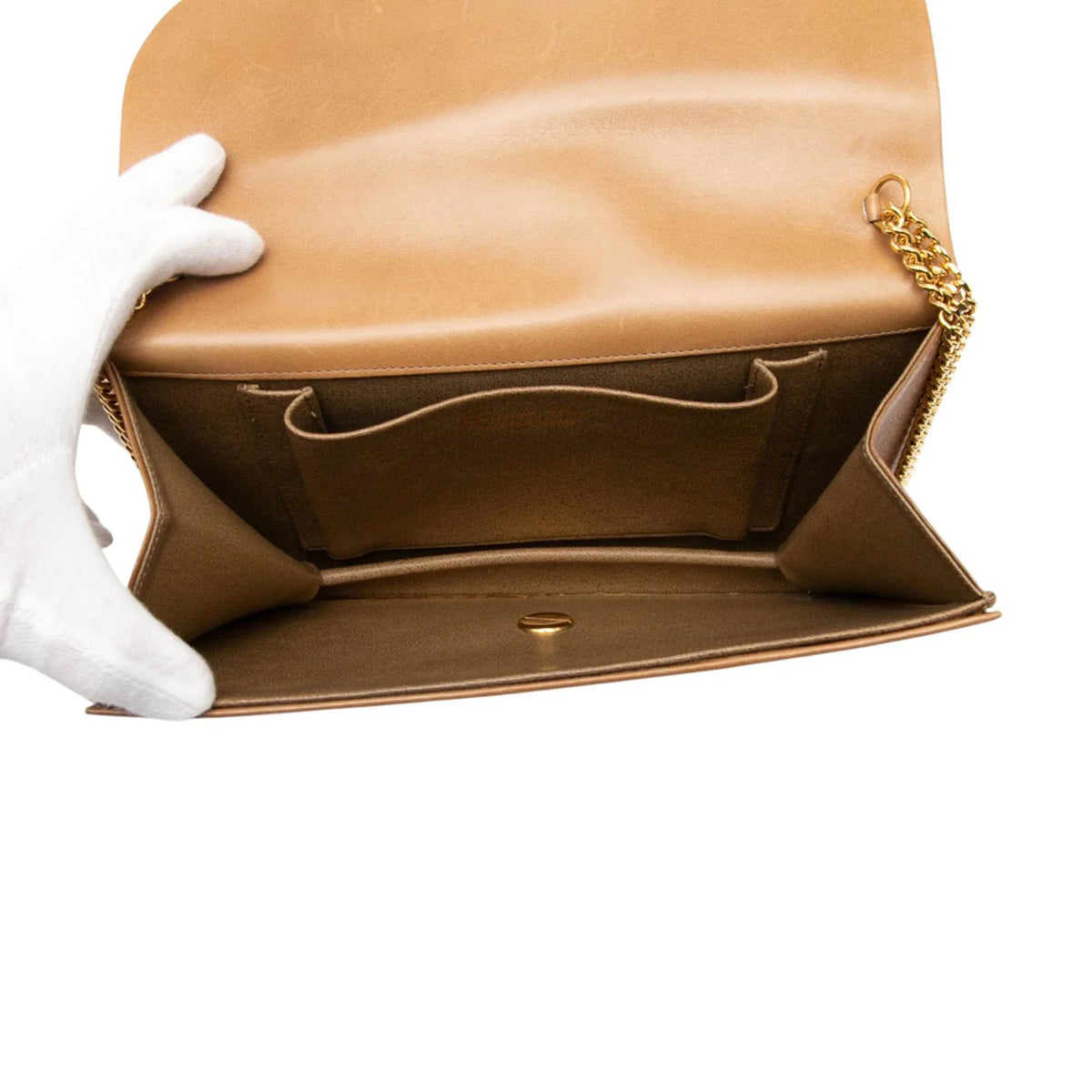 Brown Dior Leather Chain Shoulder Bag Rovelle Bags