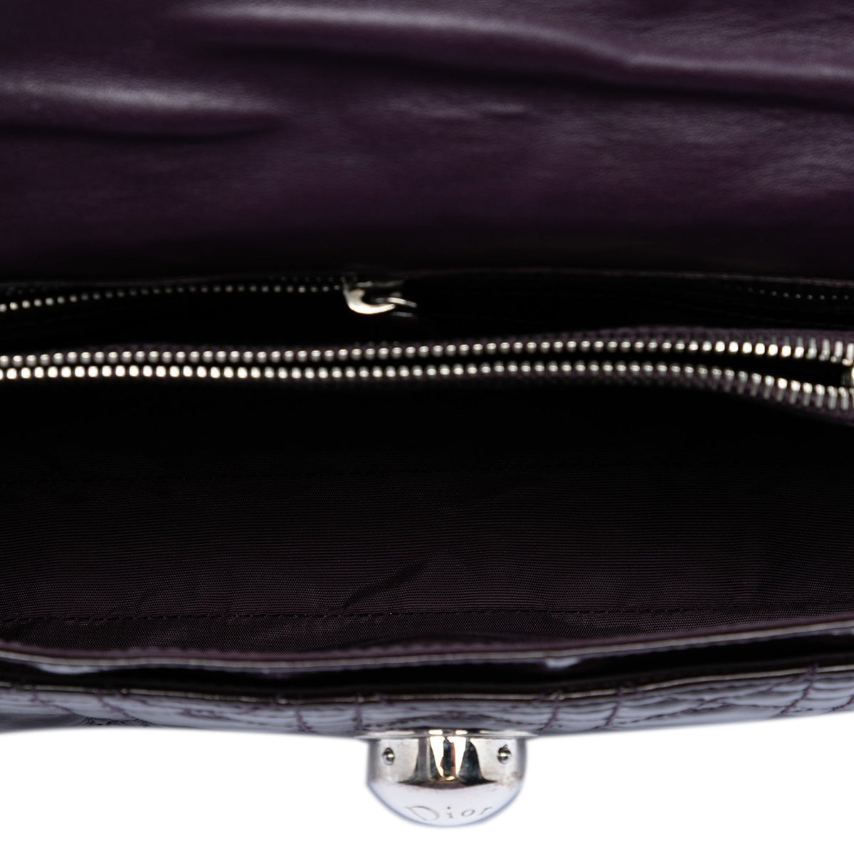 Purple Dior Patent Cannage Rendezvous Shoulder Bag Rovelle Bags