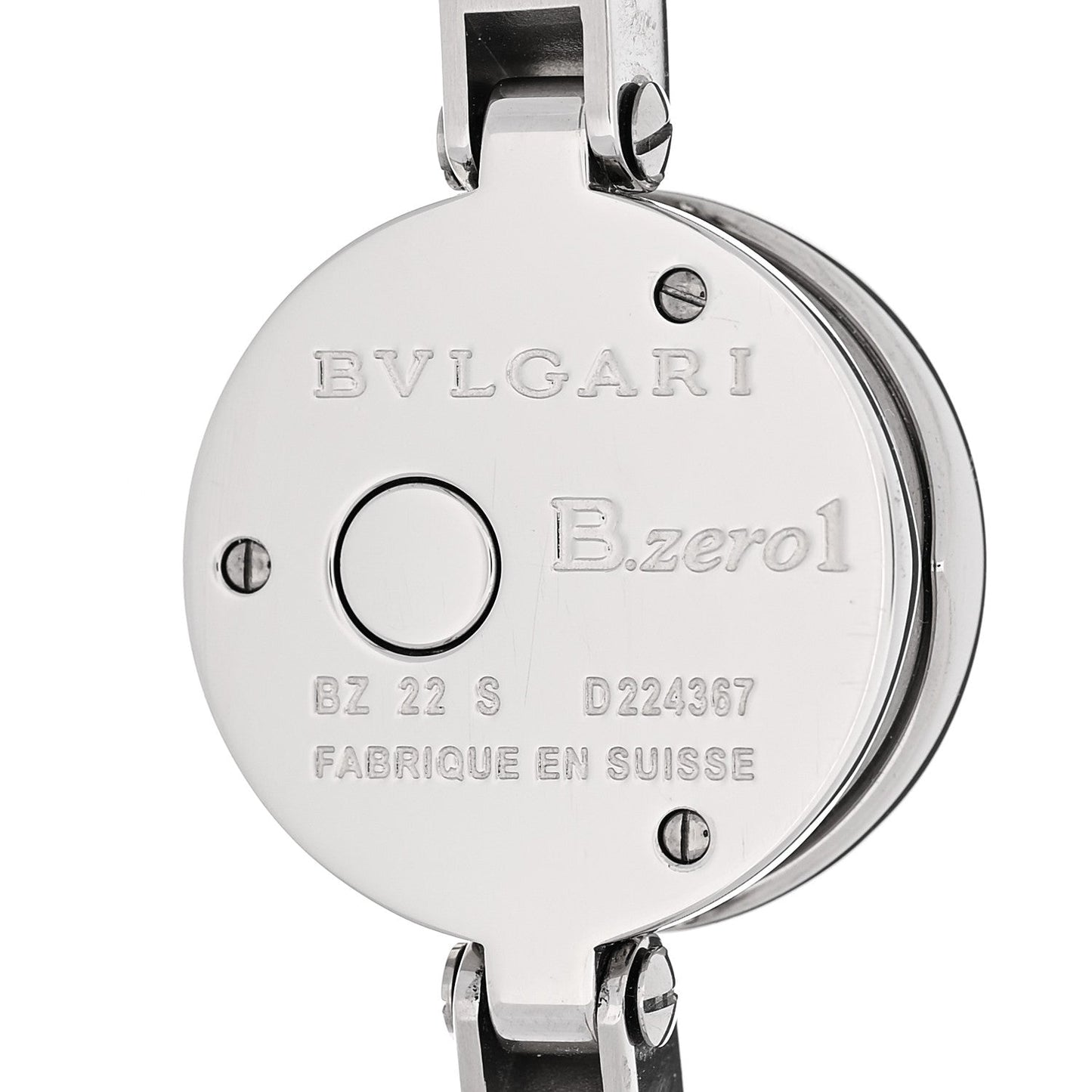 Stainless Steel Diamond Bezel 22mm B.Zero1 Quartz Watch White