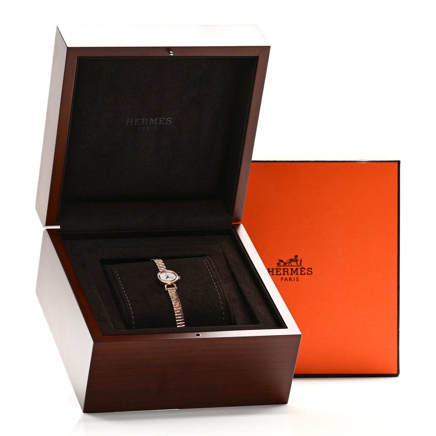 18K Rose Gold Diamond Bezel 16mm Faubourg Quartz Watch