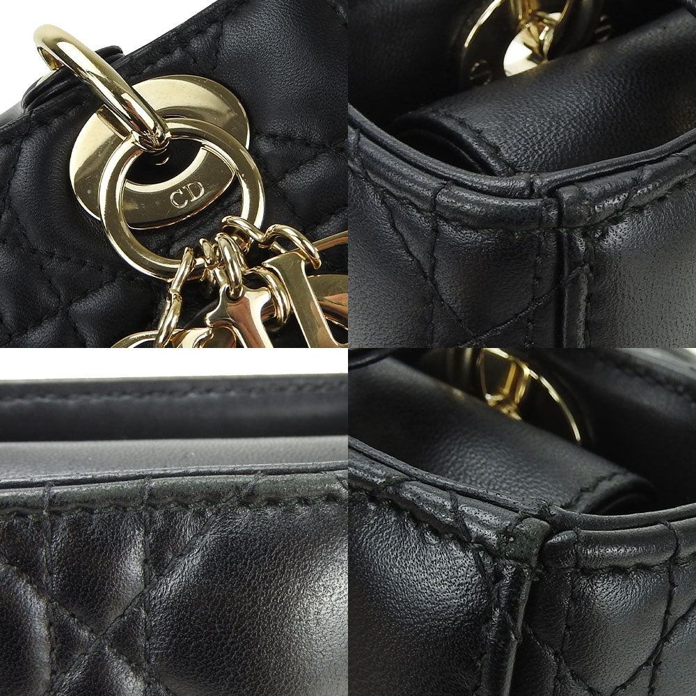 Dior Handbag lambskin black Canage Lady Dior Women Rovelle Bags