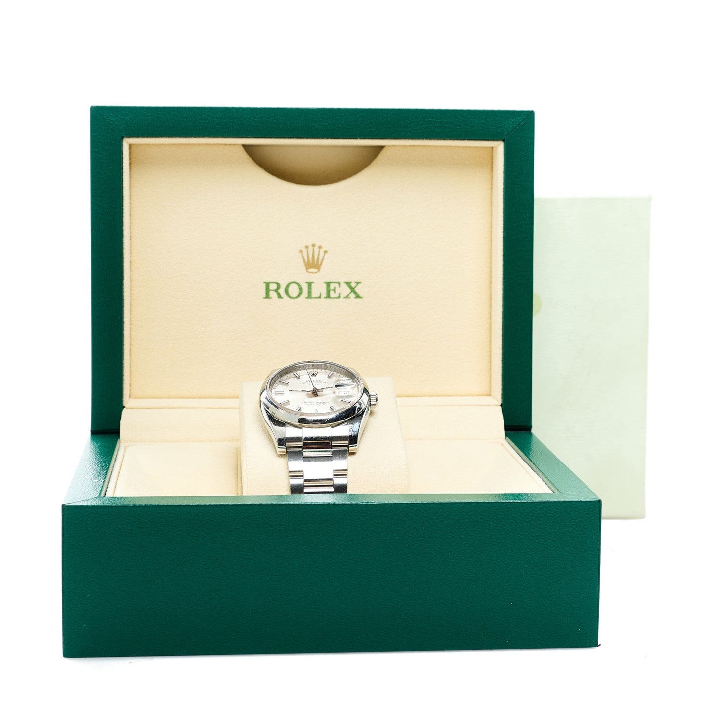 Stainless Steel 34mm Oyster Perpertual Date Watch Silver 115200