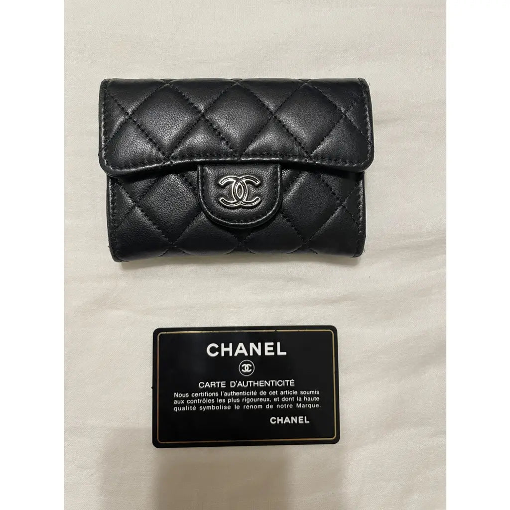 Chanel Black Caviar Classic Flap Card Holder