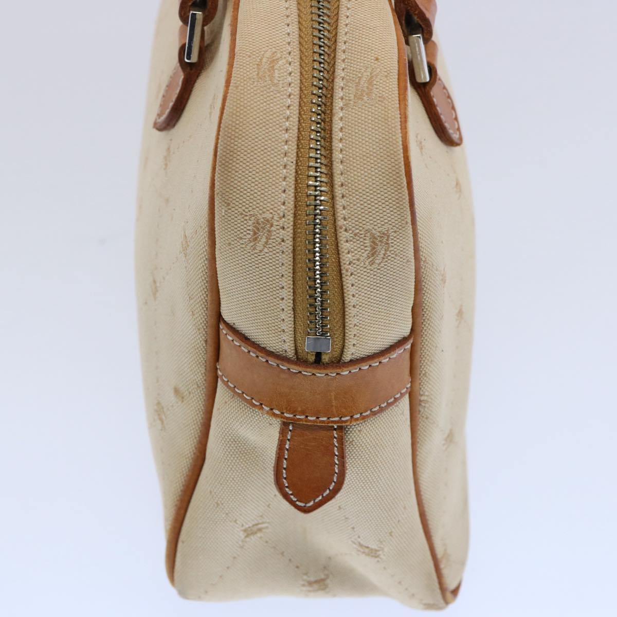Burberry Label Auth Canvas Beige Handbag