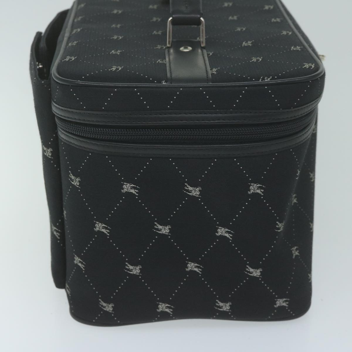 Burberry Label Vanity Canvas Black Handbag