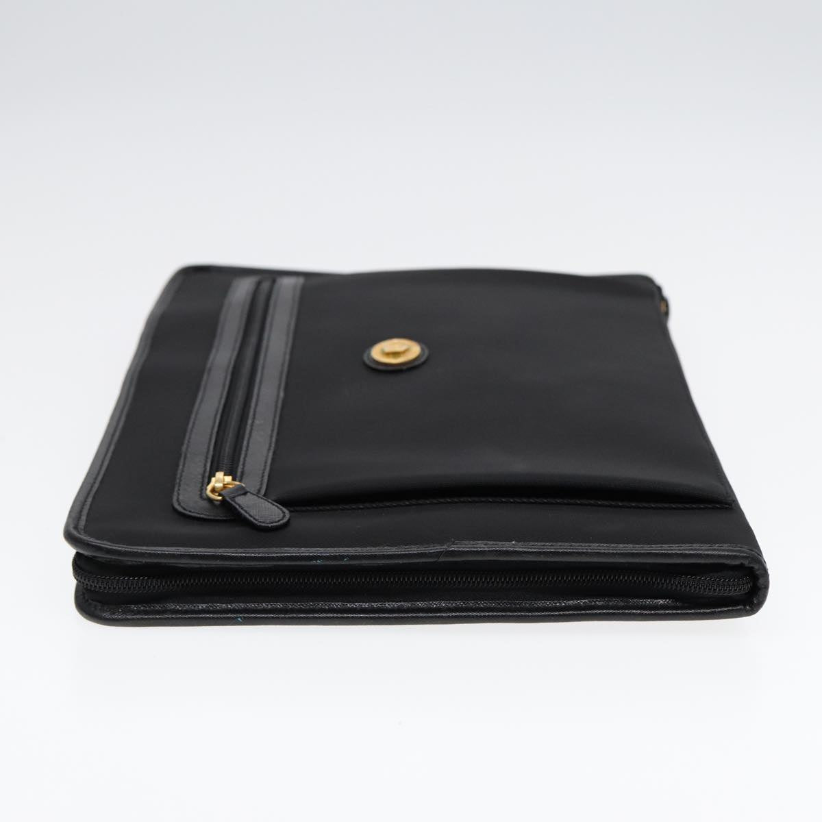 Burberry BurberrySs Auth Leather Black Clutch Bag Style 11