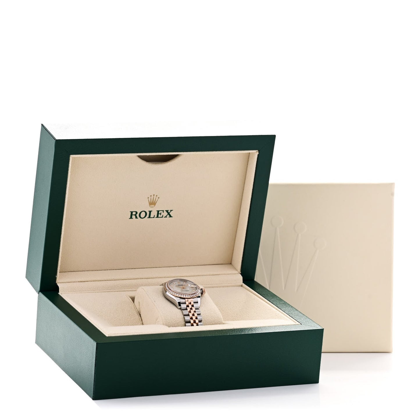 Stainless Steel 18K Everose Gold Diamond Bezel Mother of Pearl 28mm Oyster Perpetual Datejust Watch 279381RBR