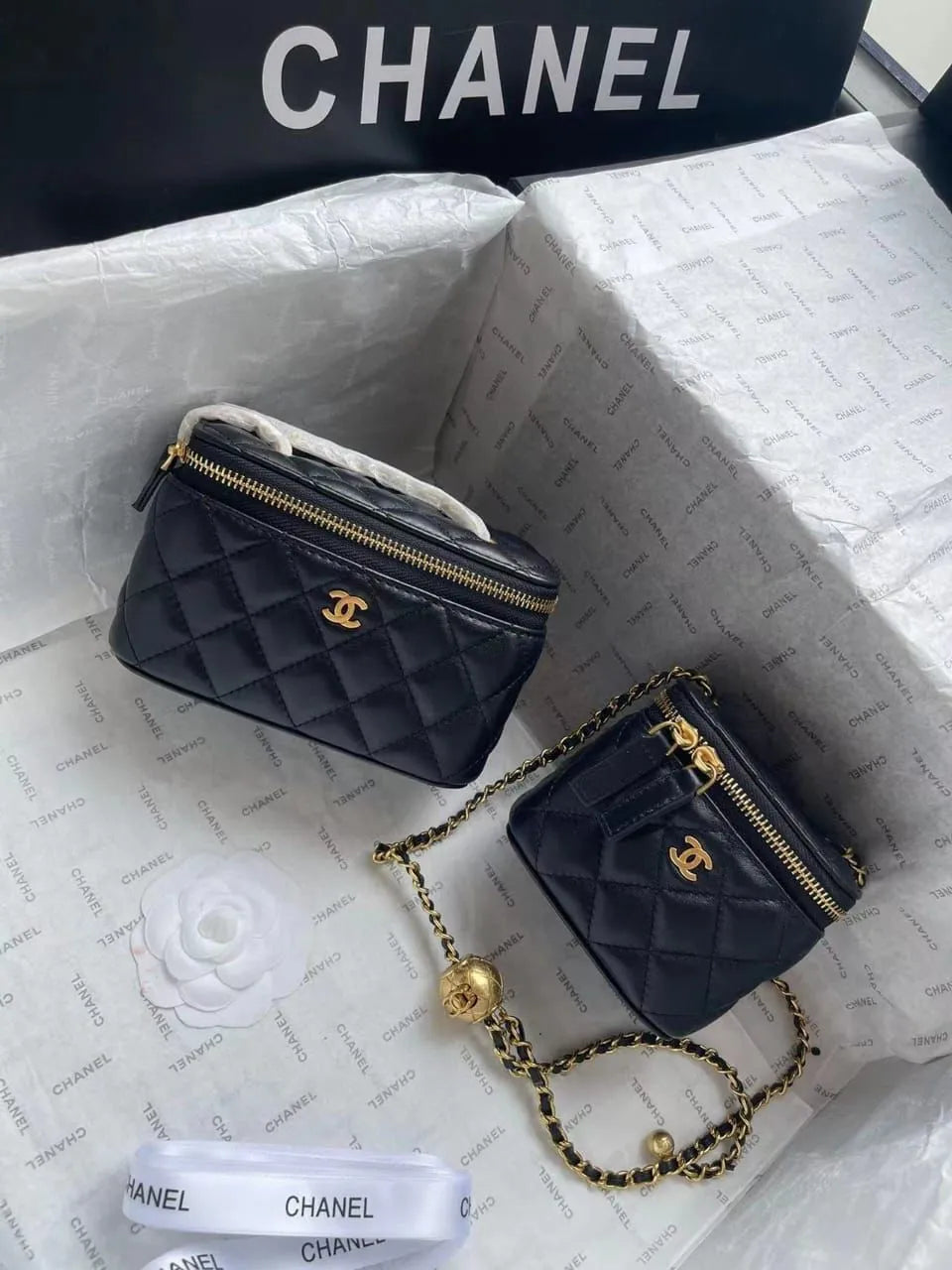 Chanel Mini Cosmetics Black Bag