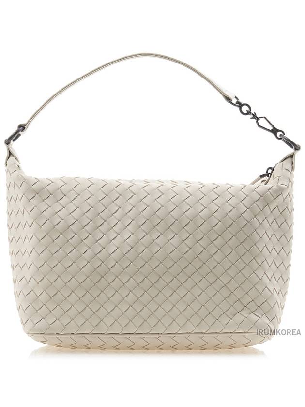 Luxury Bottega Veneta Intrecciato Leather Shoulder Bag Cream