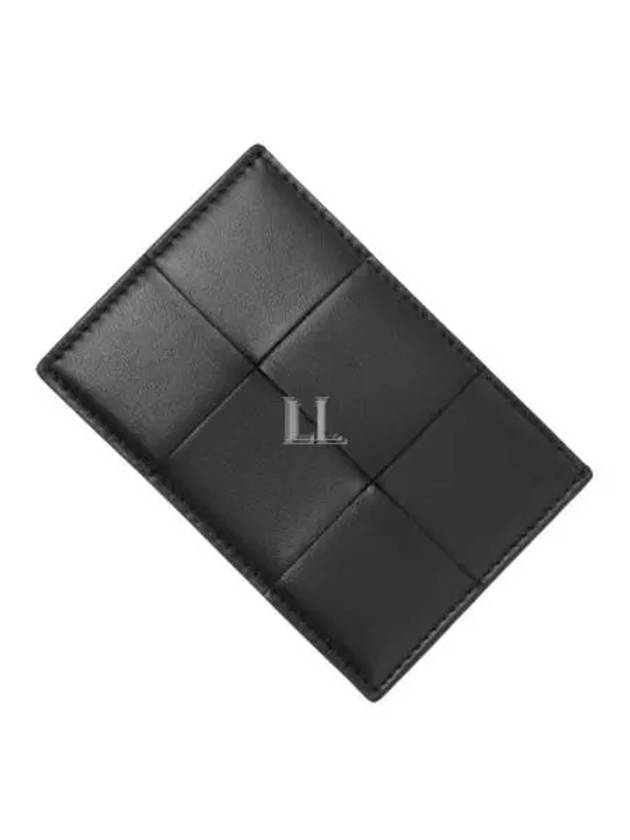 Luxury Bottega Veneta Intrecciato Lambskin Calfskin Card Wallet Black