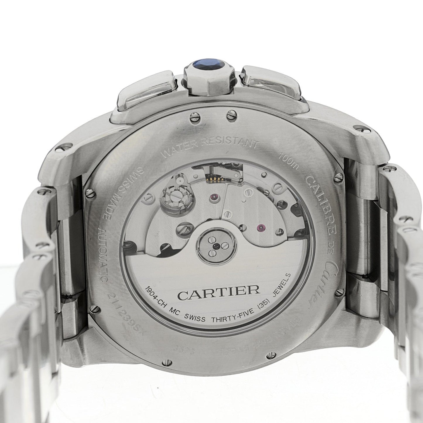 Stainless Steel 42mm Calibre de Cartier Chronograph Automatic Watch