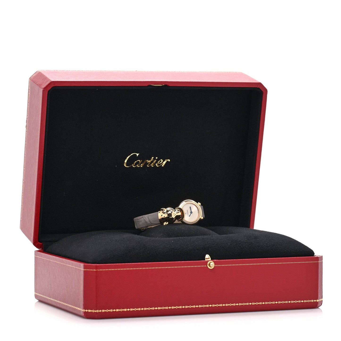 18K Yellow Gold Alligator Diamond 23.6mm La Panthere Quartz Watch
