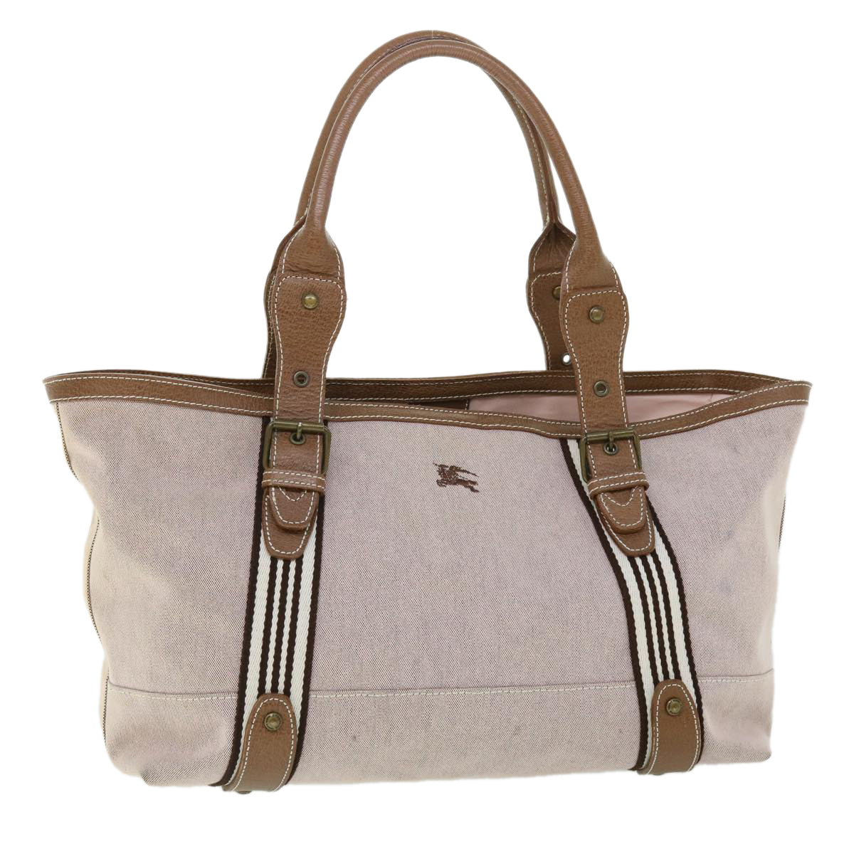 Burberry Label Auth Canvas Brown Shoulder Bag Style 2