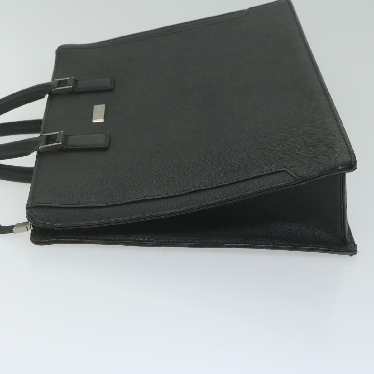 Burberry Briefcase Auth Leather Black Handbag