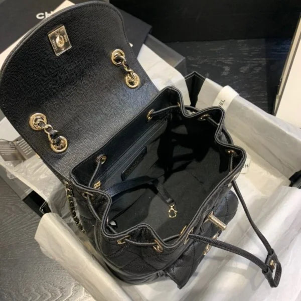 Chanel Duma Chain Backpack Gold/Grey Hardware