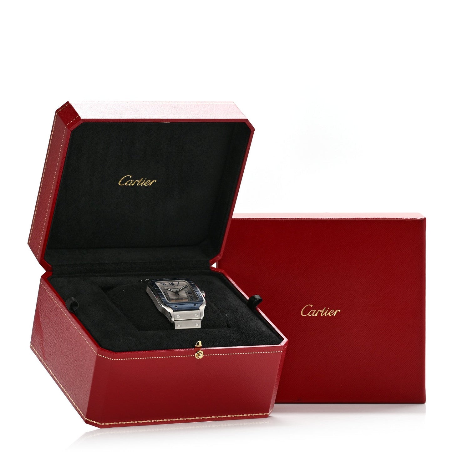 Stainless Steel 39.8mm Santos De Cartier Automatic Watch Grey