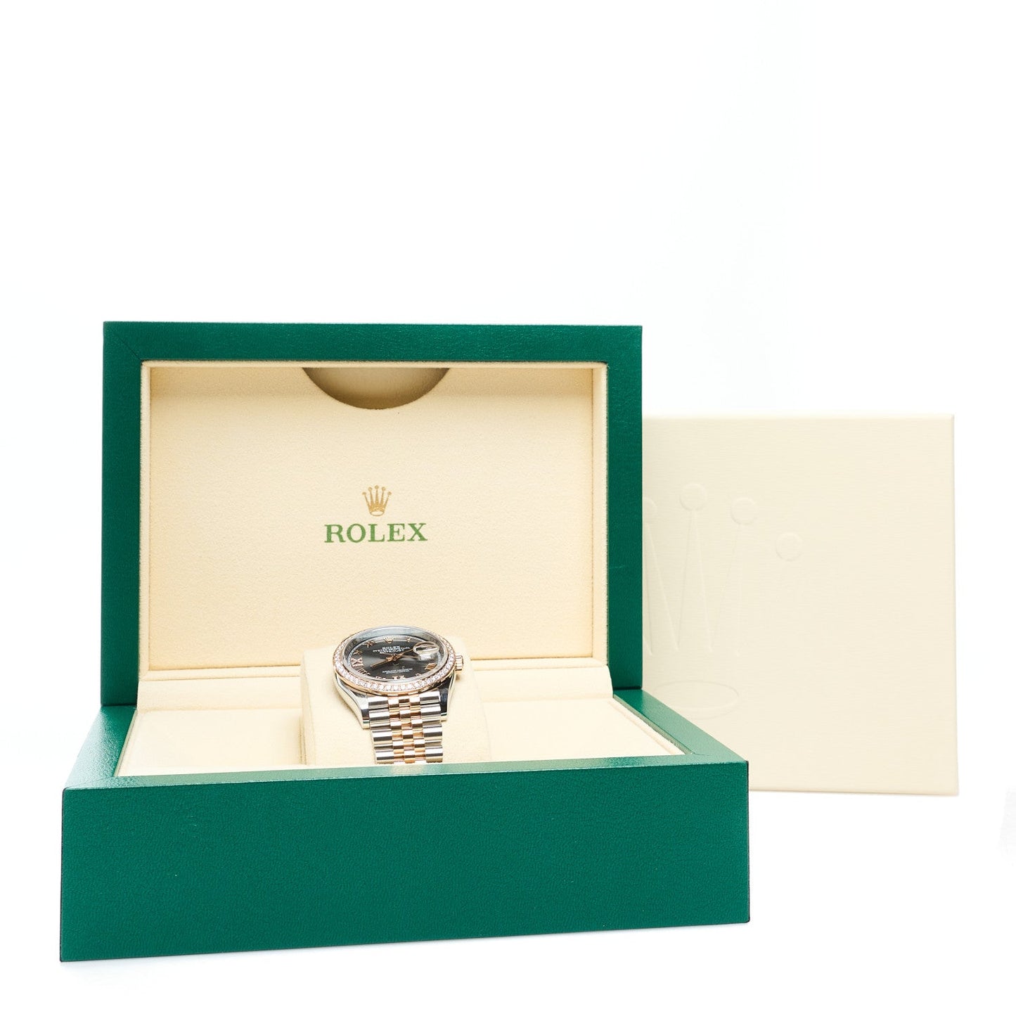 Stainless Steel 18K Everose Gold Diamond 36mm Oyster Perpetual Datejust Watch Rhodium Roman 126281RBR