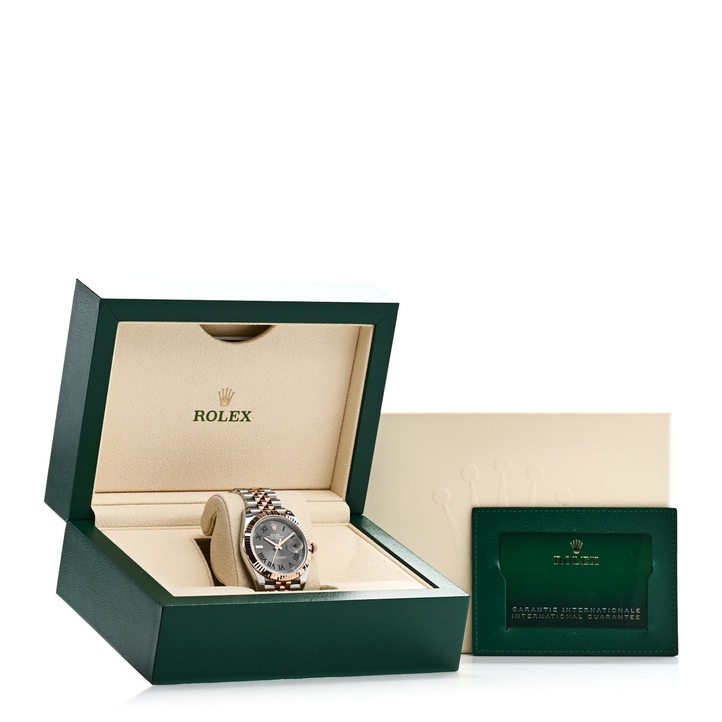 Stainless Steel 18K Everose Gold 41mm Oyster Perpetual Wimbledon Datejust Watch Slate 126331