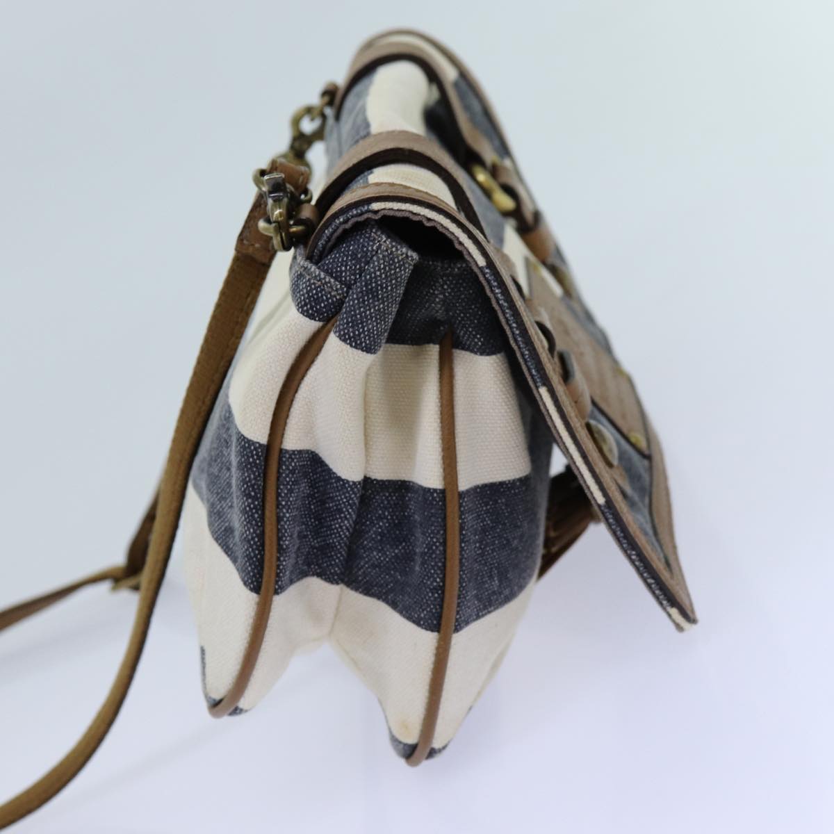 Burberry Label Auth Canvas Brown Shoulder Bag Style 3
