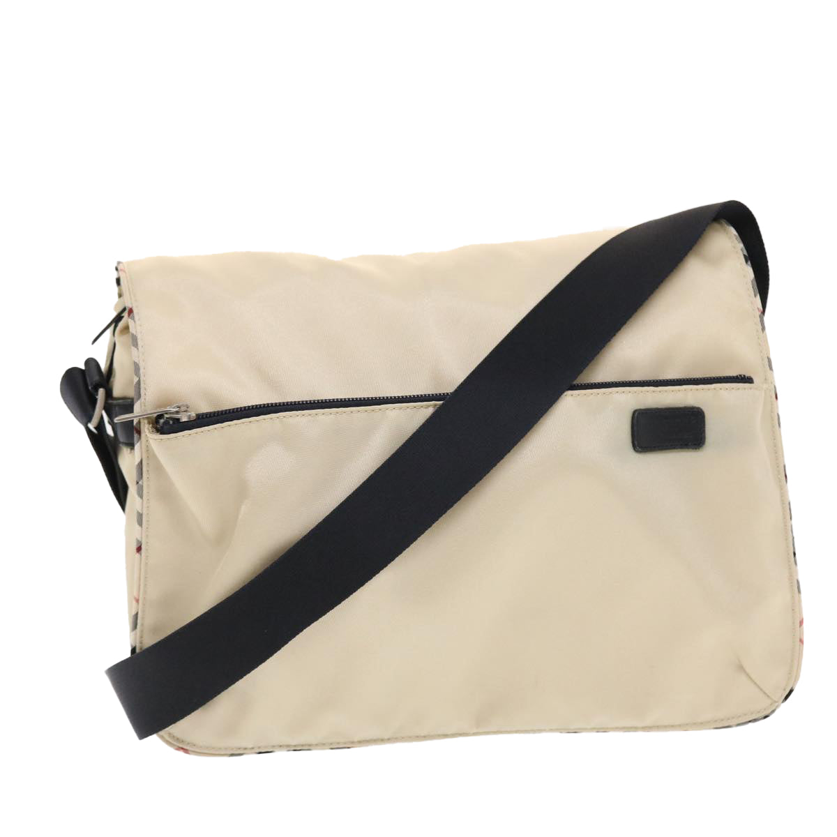 Burberry Label Auth Nylon Black Shoulder Bag