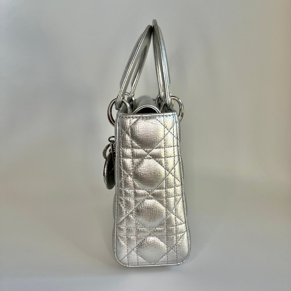 Lady Dior ABCdior Small Silver Cannage Lambskin Handbag Rovelle Bags