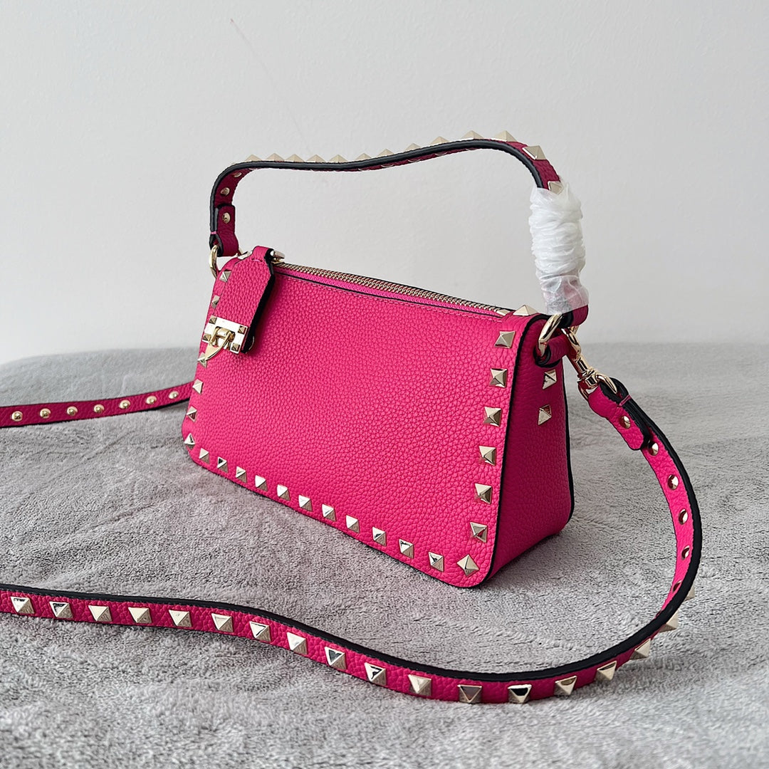 Valentino Garavani Small Rockstud Grainy Crossbody Bag