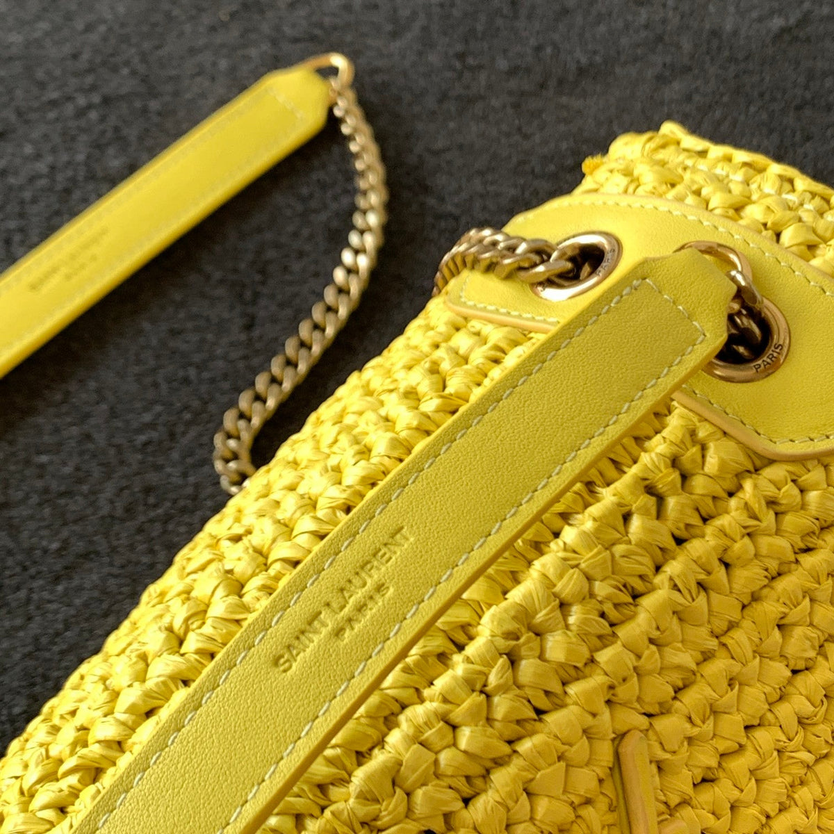 YSL Niki Medium Chain Bag In Raffia