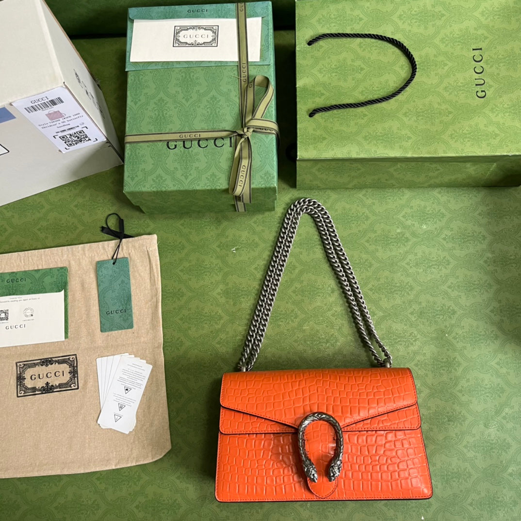 Gucci Crocodile Dionysus Small Shoulder Bag