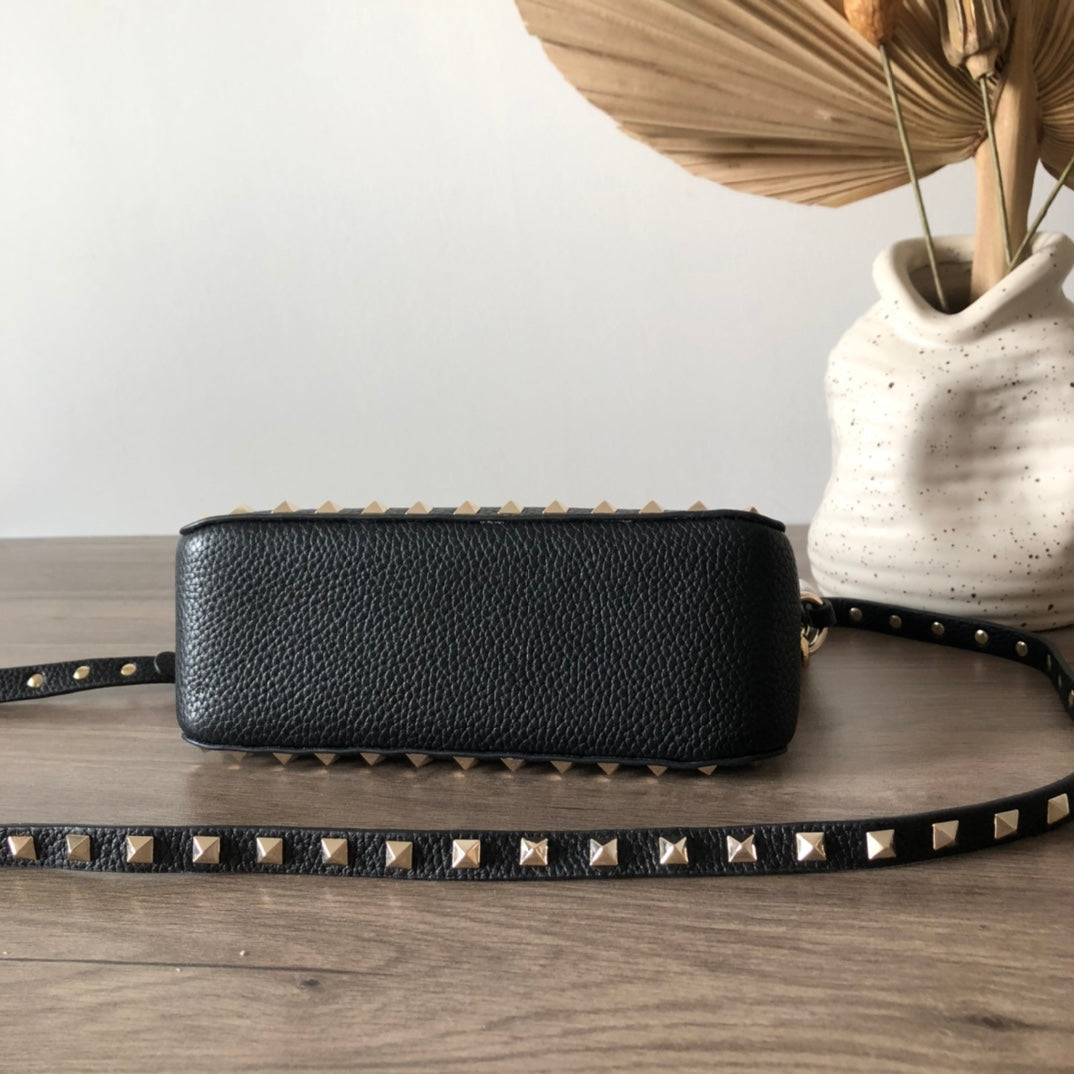 Valentino Garavani Small Rockstud Grainy Crossbody Bag