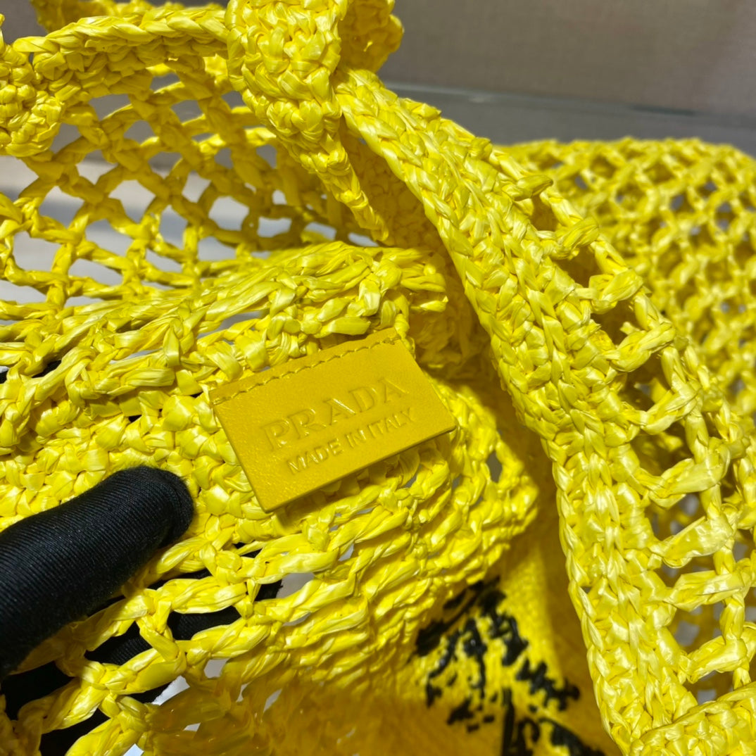 Prada Raffia Tote Bag