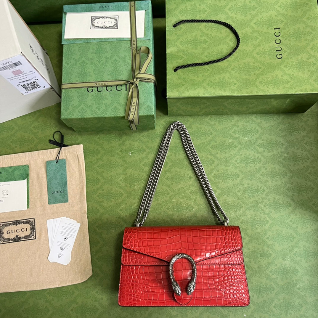 Gucci Crocodile Dionysus Small Shoulder Bag