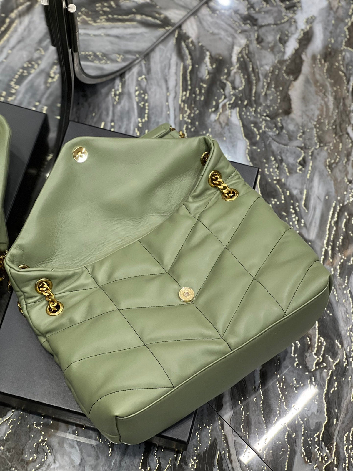 YSL PUFFER MEDIUM BAG IN QUILTED LAMBSKIN