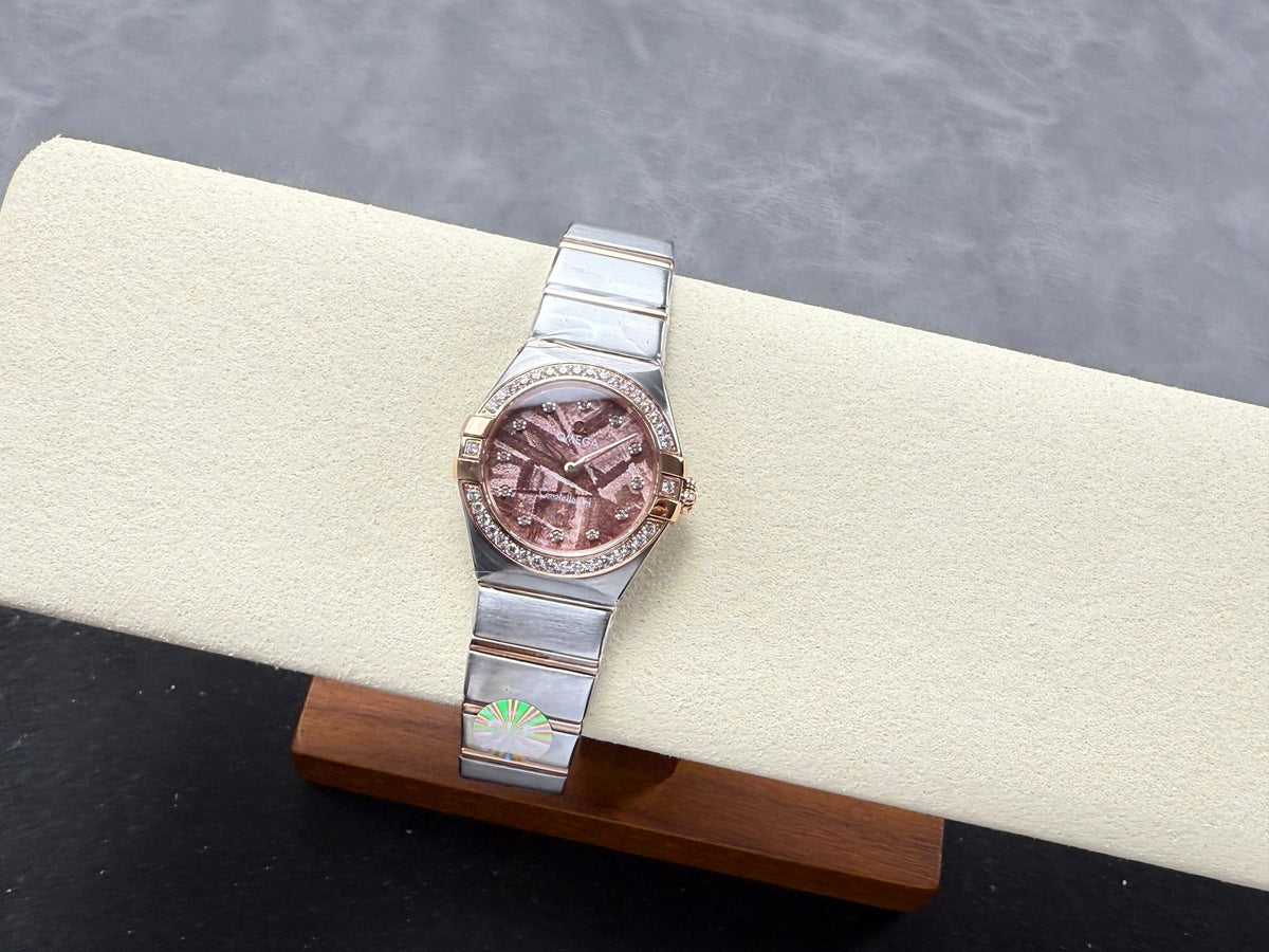 Omega Constellation 28mm Swiss Quartz Purple Meteorite Dial Watch