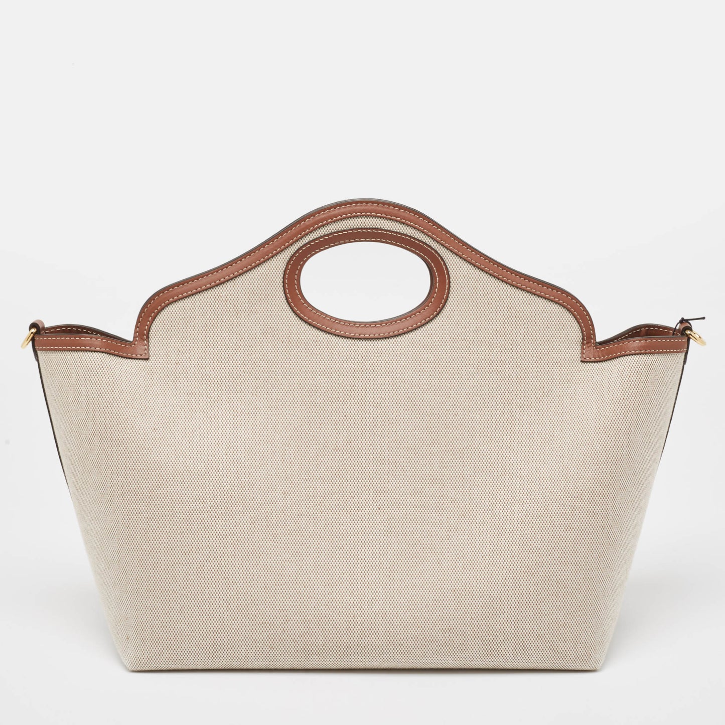 Burberry and Small Leather Beige Tote Bag