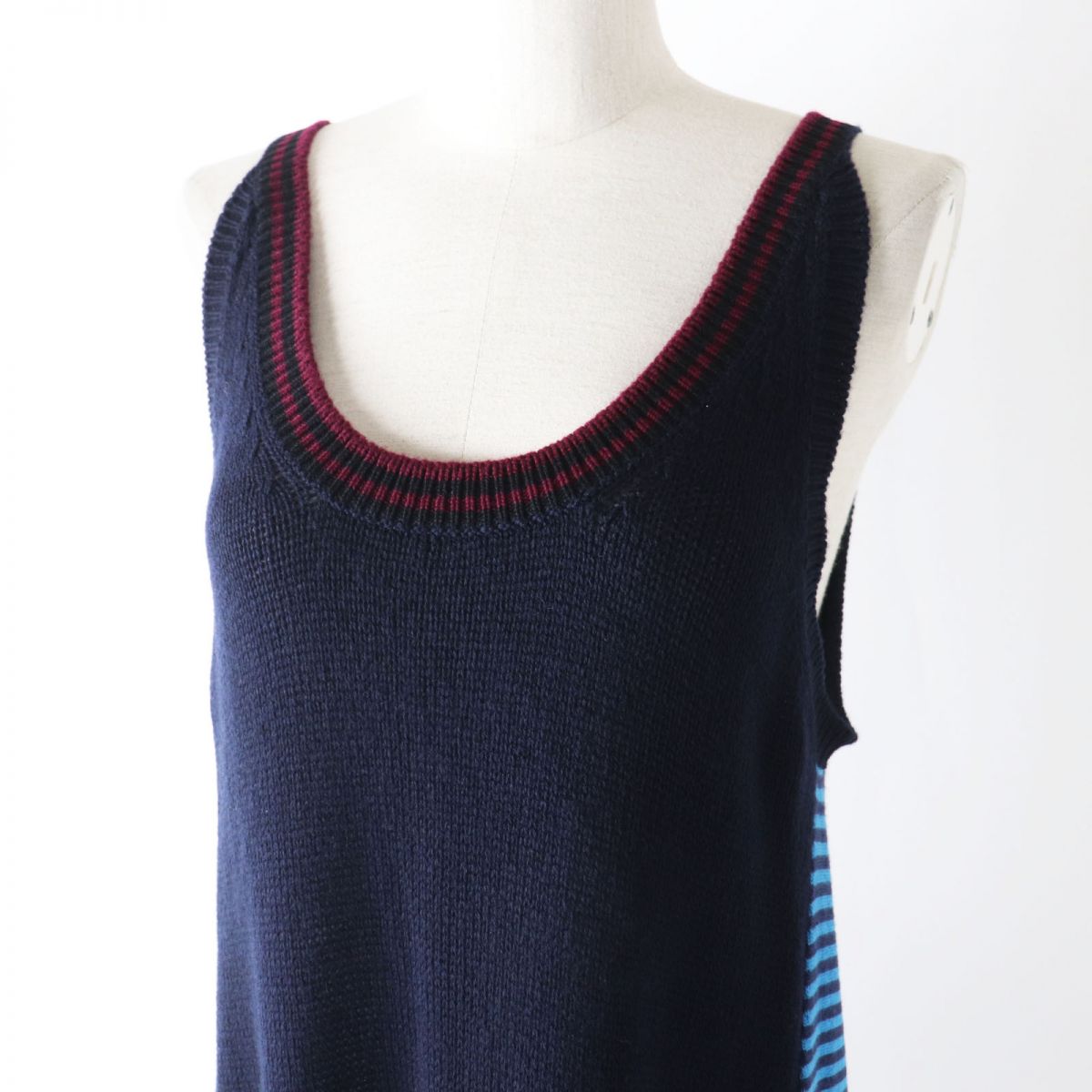 Prada Knit Main 50 Cashmere Main 35 Wool Main 15 Silk Navy X Multi Women 40 Rovelle Bags
