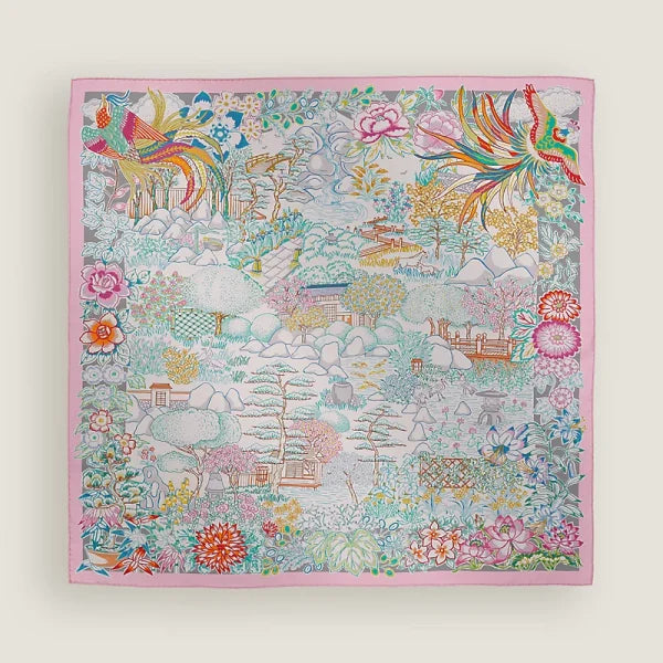 Hermes Mille Feuilles De Soie Double Face Scarf 90