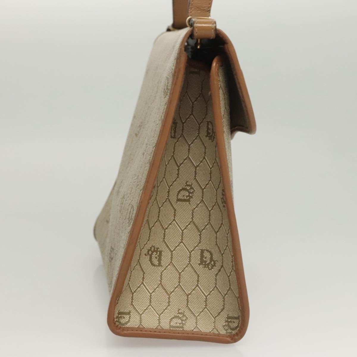 Christian Dior Honeycomb Handbag Canvas Leather Beige Canvas Bag Rovelle Bags