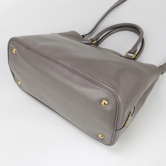 Prada 1Ba579 2Ebj F0572 2Way Tote Bag Grain Calf Gray Women Rovelle Bags