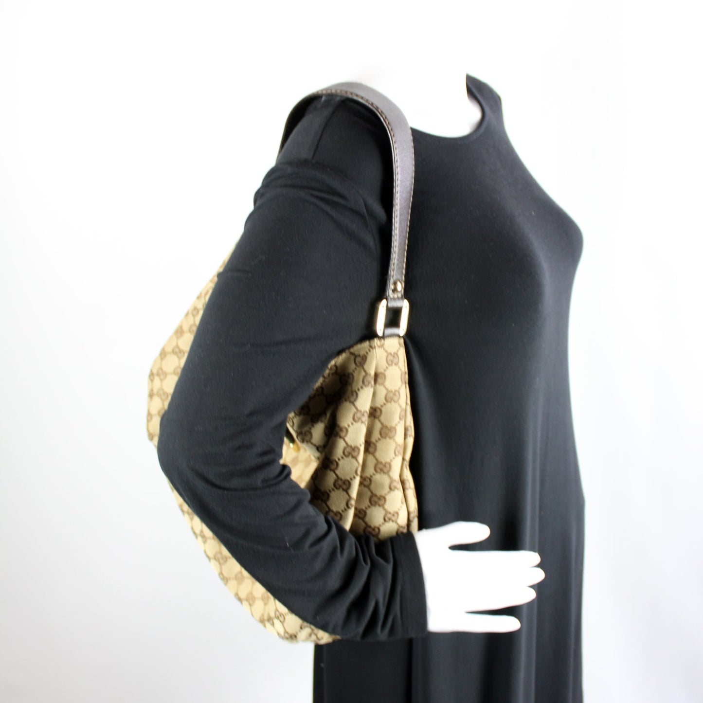 211933 GG Canvas Web Hobo lbcase