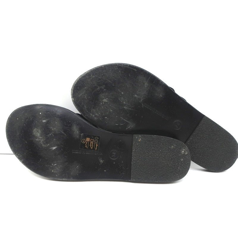 Ancient Greek Sandals Hara Bow Slide Sandals Black Satin Size 38