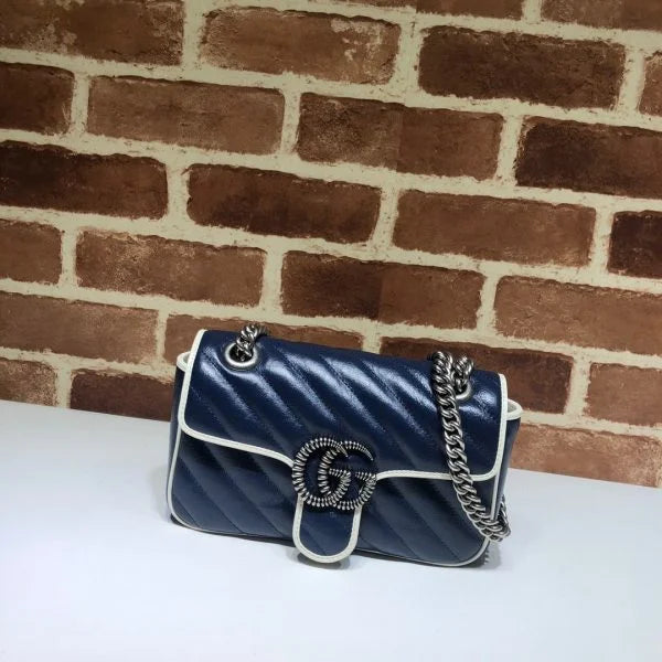 Gucci GG Marmont Matelass茅 Shoulder Bag With Borders