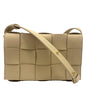 BOTTEGA VENETA Cassette Intreccio Leather Crossbody Bag Beige